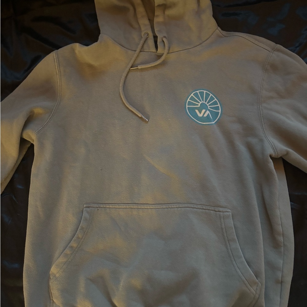 RVCA Gray Hoodie with Blue Logo